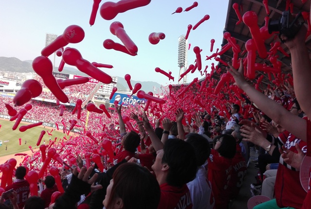 カープマツダスタジアムでのジェット風船